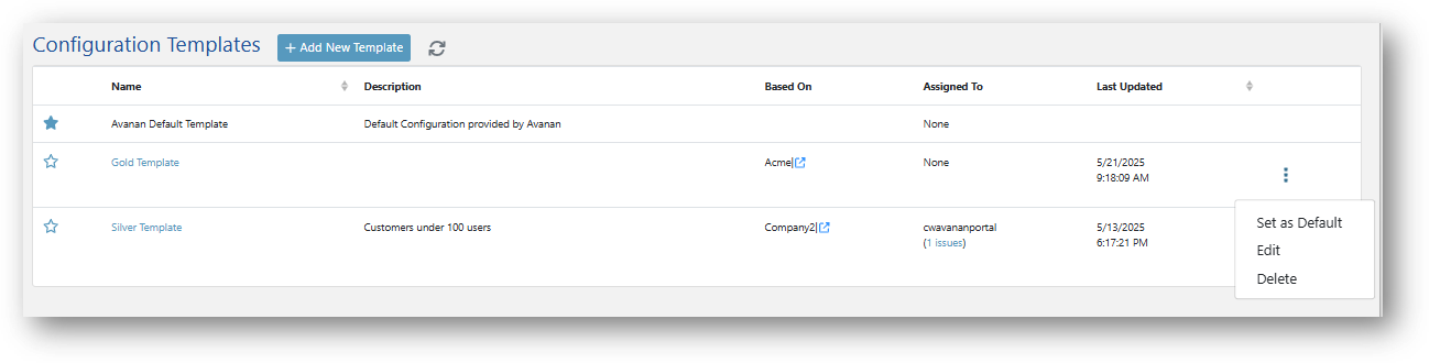 Configuration Templates