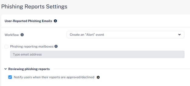 Phishing-Reports-Settings