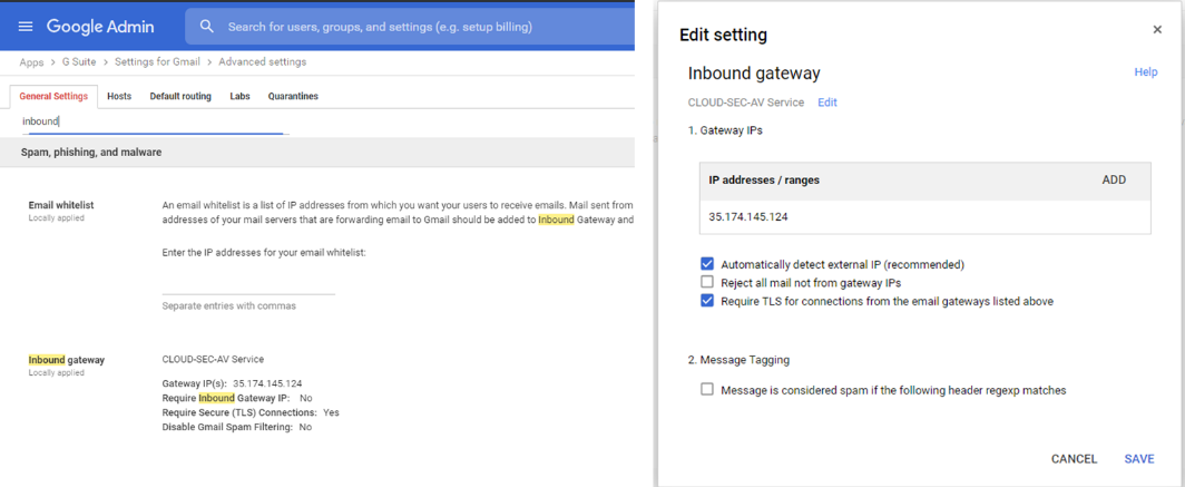 google-console-inbound-gateways