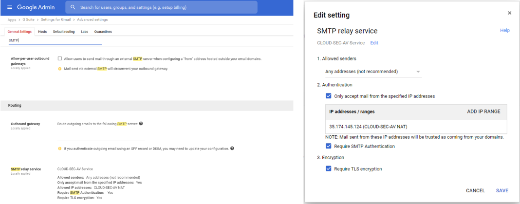 google-console-smtp-relay-service