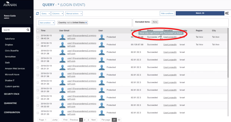 How to Monitor Successful Logins to Office 365 Coming from Outside the US 6