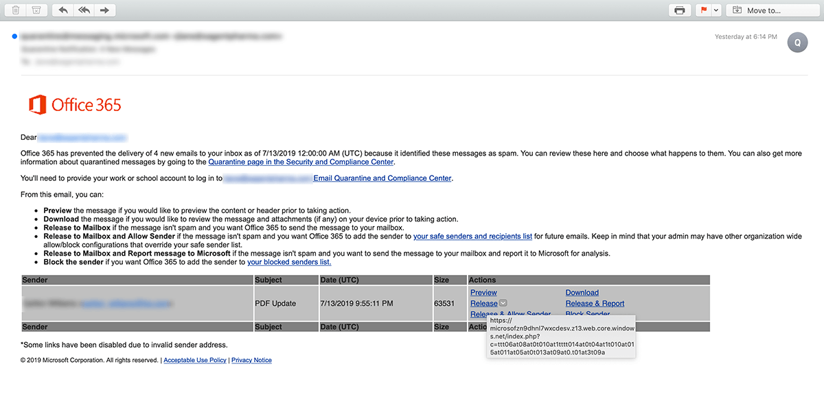 Office-365-Quarantine-Message-Credential-Validation-Attack