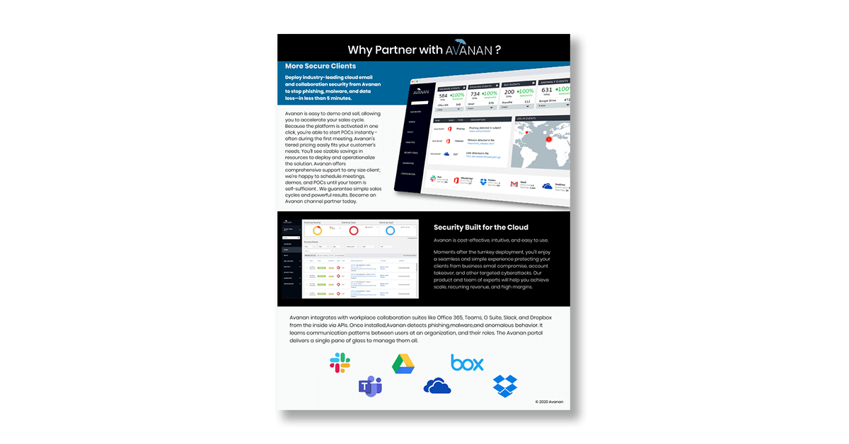 Why Partner with Avanan (Reseller)